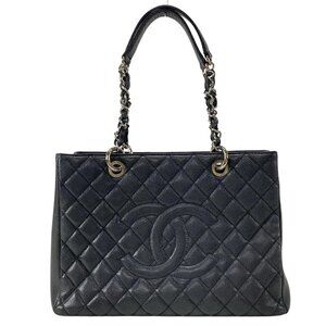 CHANEL Reprint Chain Tote/GST Black Calfskin Tote Bag